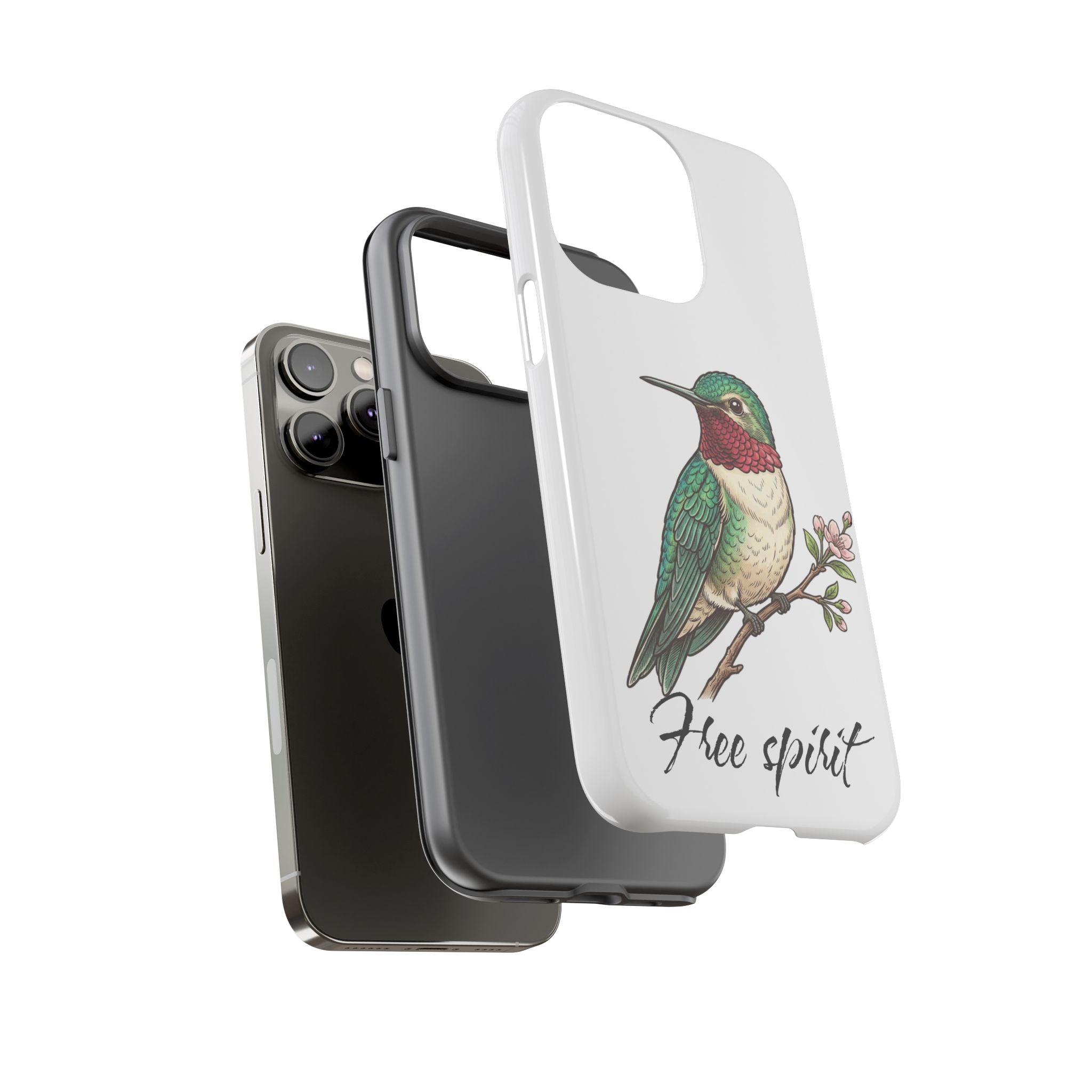 Hummingbird 'Free Spirit' Tough Phone Case — Protective Floral Bird Design