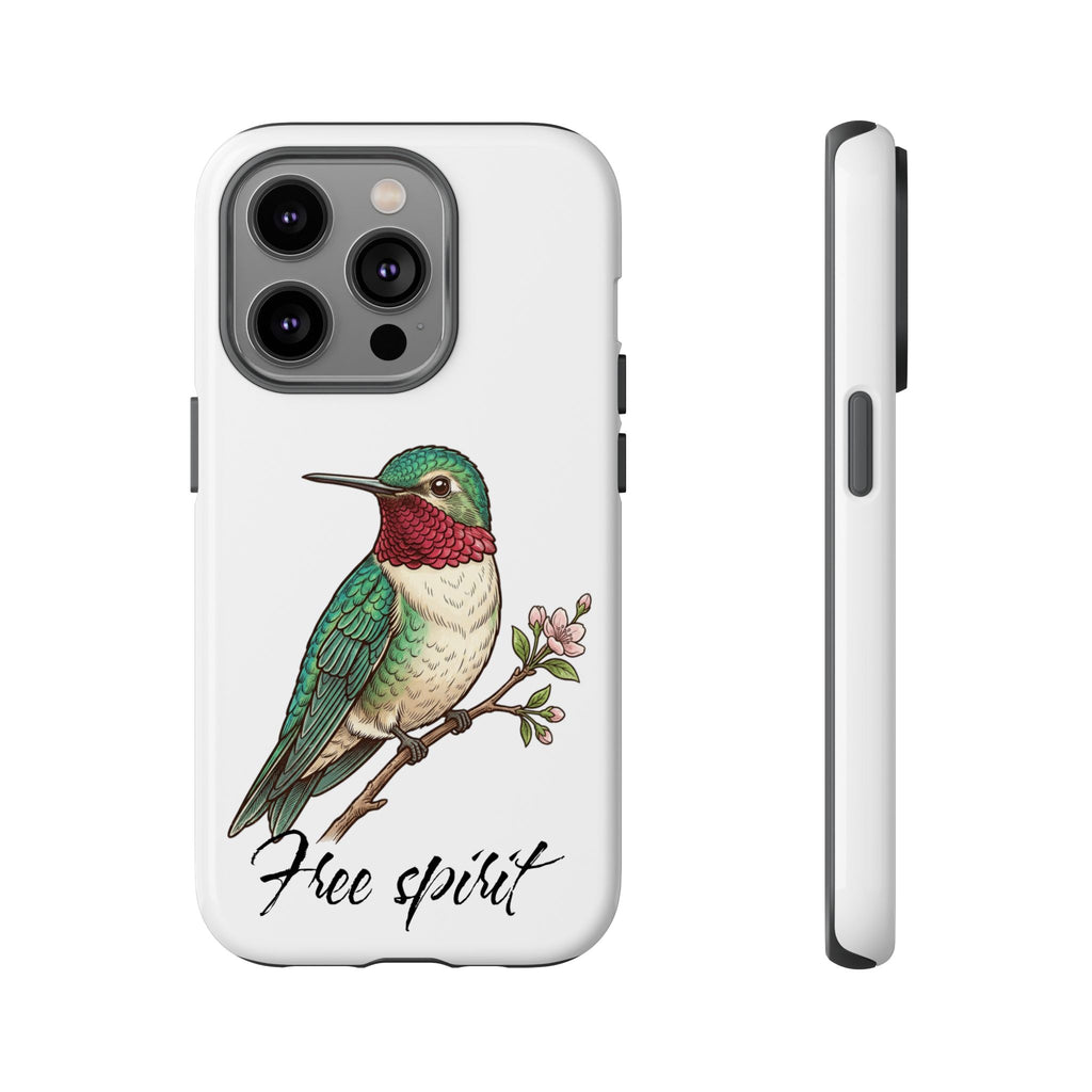 Hummingbird 'Free Spirit' Tough Phone Case — Protective Floral Bird Design