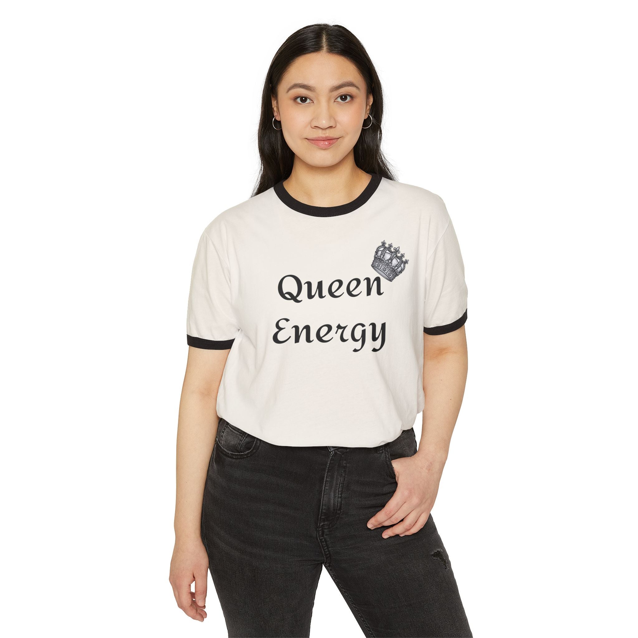 Queen Energy Ringer T-Shirt – Feminine Crown Graphic Tee