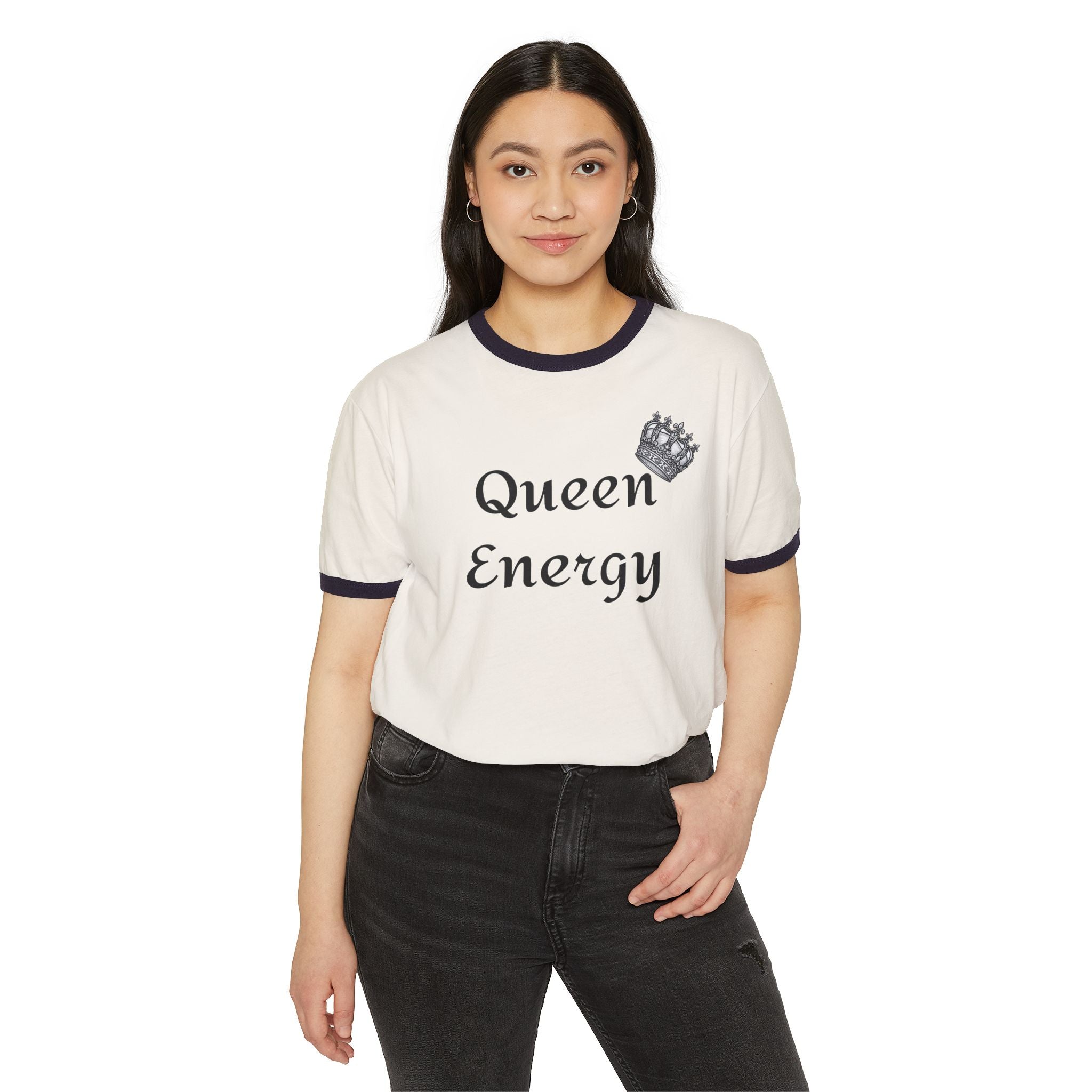Queen Energy Ringer T-Shirt – Feminine Crown Graphic Tee