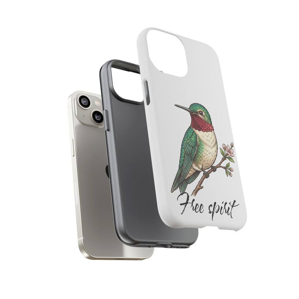 Hummingbird 'Free Spirit' Tough Phone Case — Protective Floral Bird Design