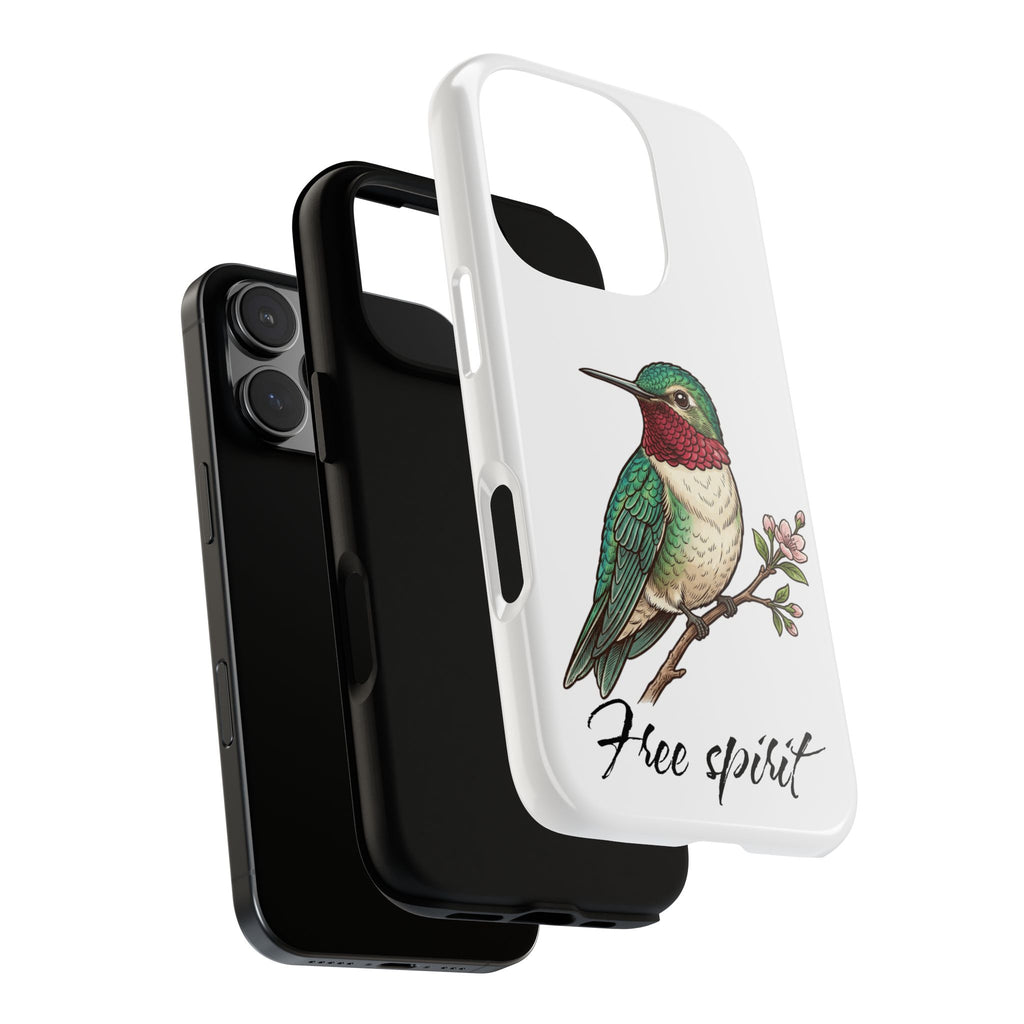 Hummingbird 'Free Spirit' Tough Phone Case — Protective Floral Bird Design