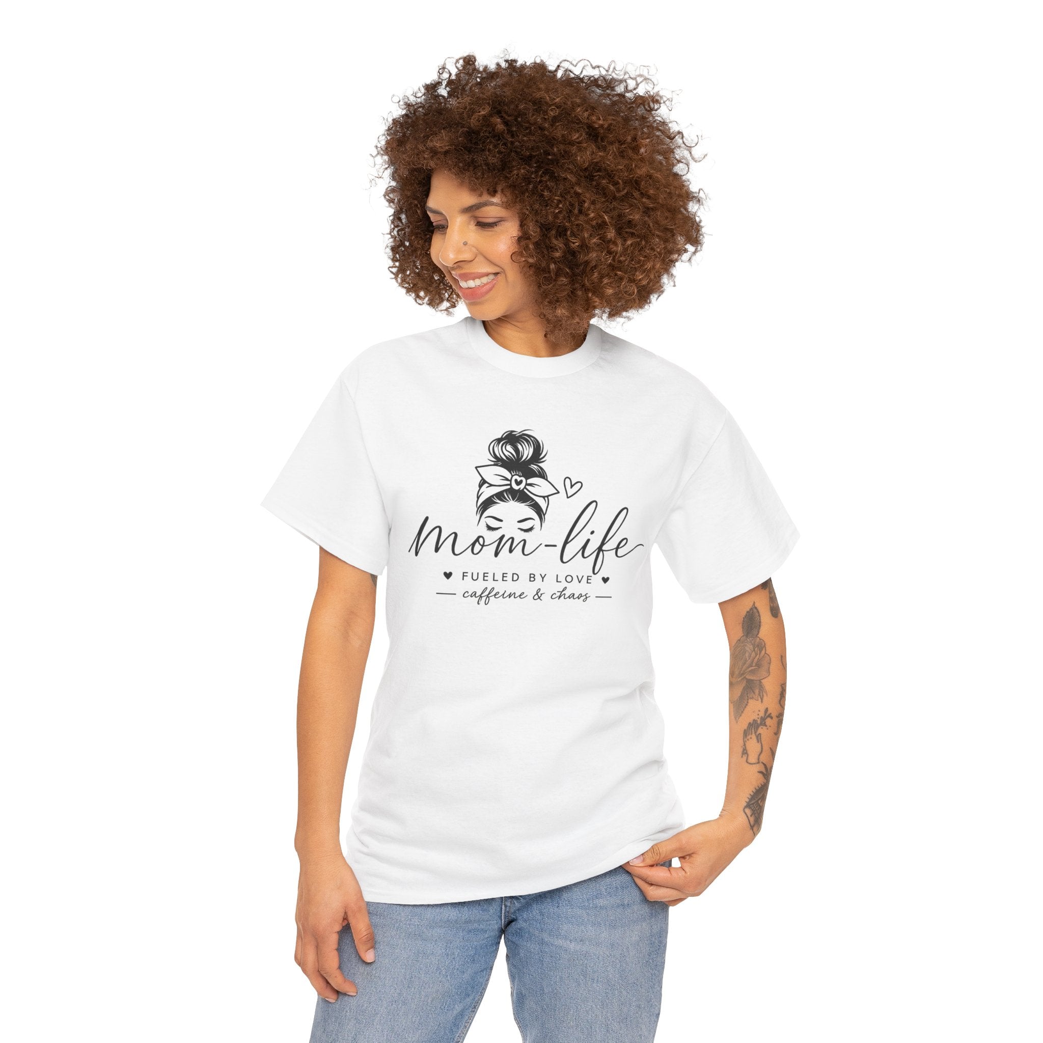 Mom Life T-Shirt — “Mom Life: Fueled by Love, Caffeine & Chaos” Graphic Tee