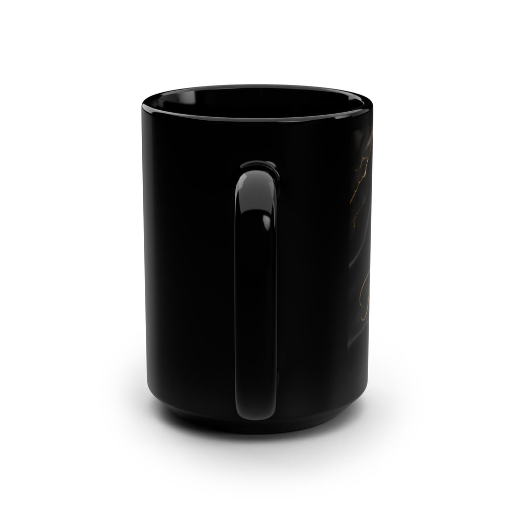 15oz Black Mug — Elegant Gold Phoenix Ceramic Coffee Cup