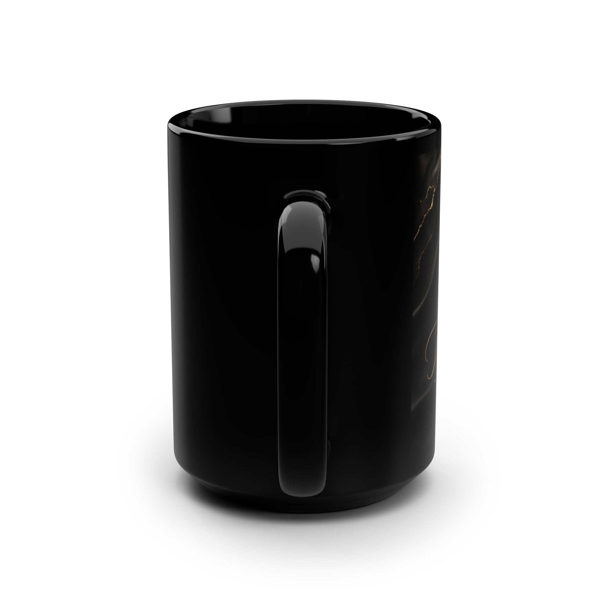 15oz Black Mug — Elegant Gold Phoenix Ceramic Coffee Cup