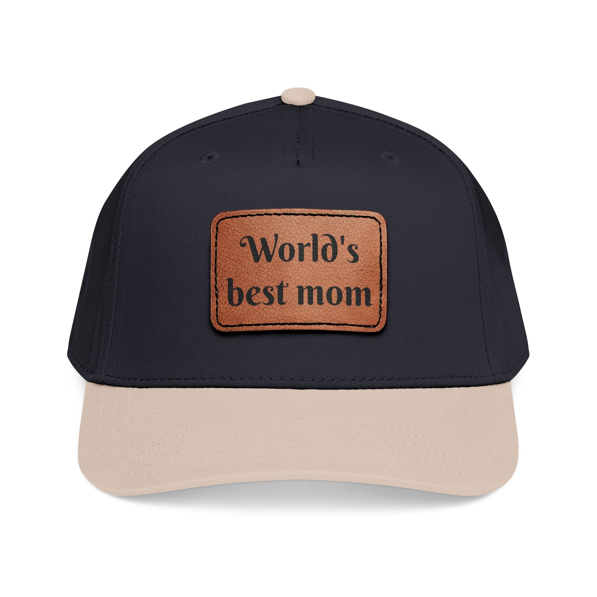 World's Best Mom Leather Patch Baseball Cap — Mother's Day Gift