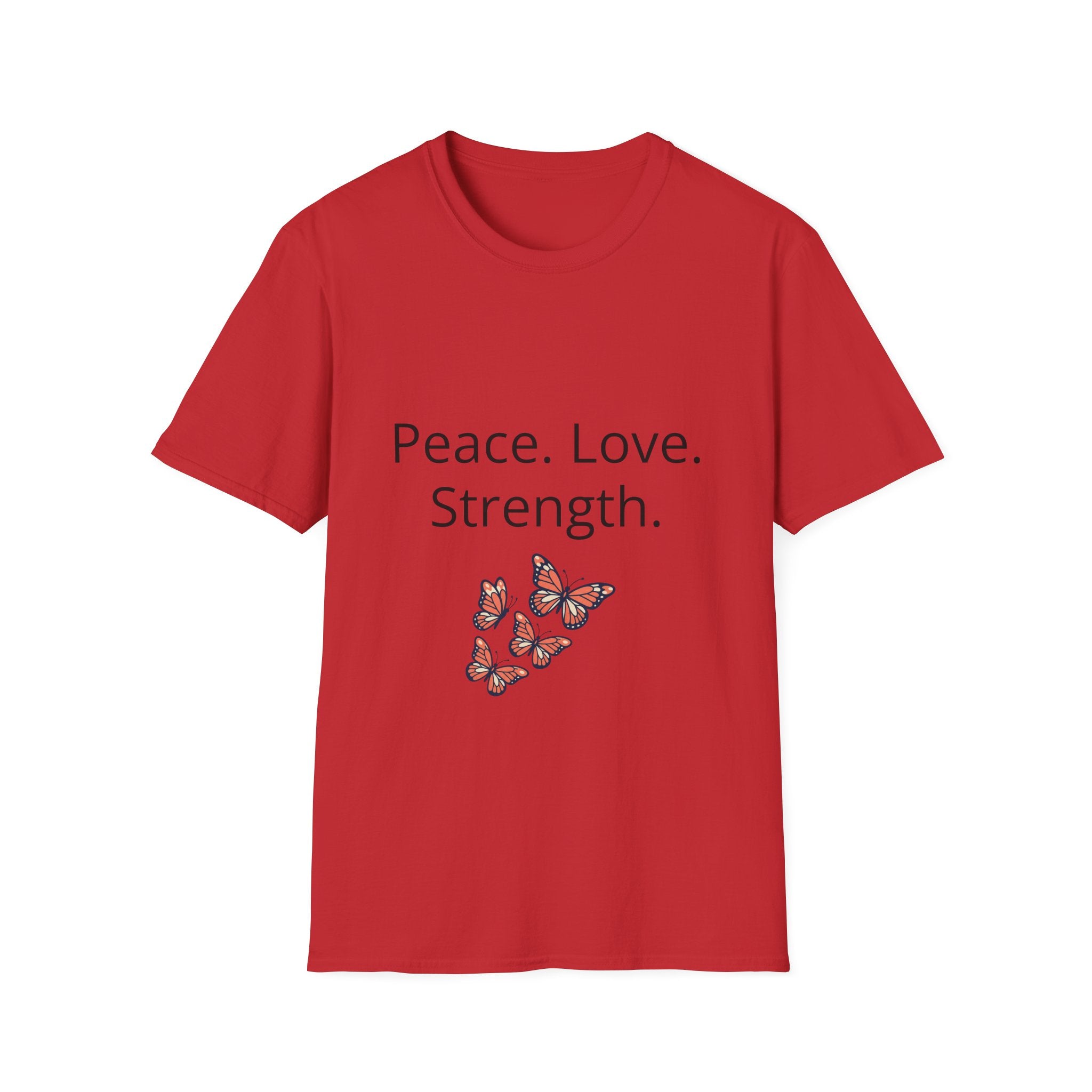 Peace. Love. Strength. Butterfly Graphic T-Shirt