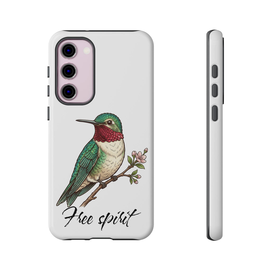 Hummingbird 'Free Spirit' Tough Phone Case — Protective Floral Bird Design