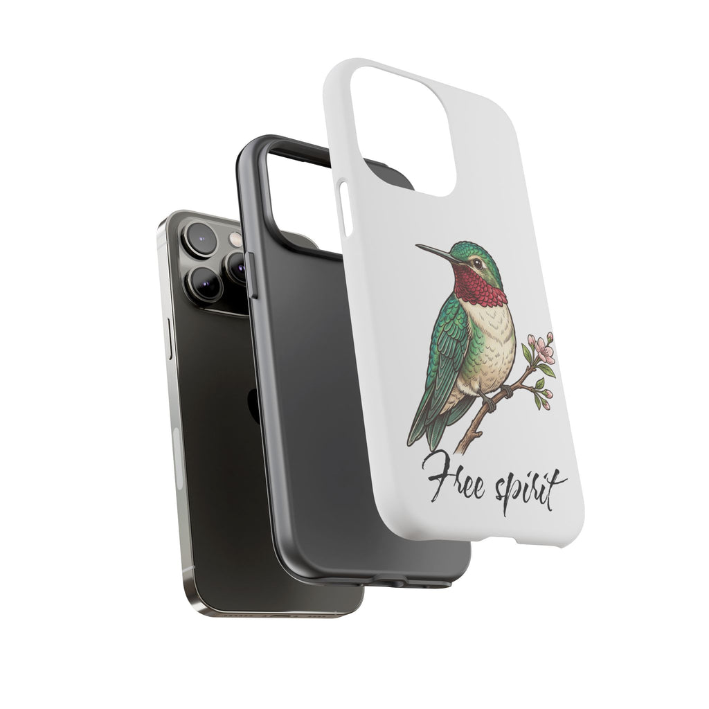 Hummingbird 'Free Spirit' Tough Phone Case — Protective Floral Bird Design
