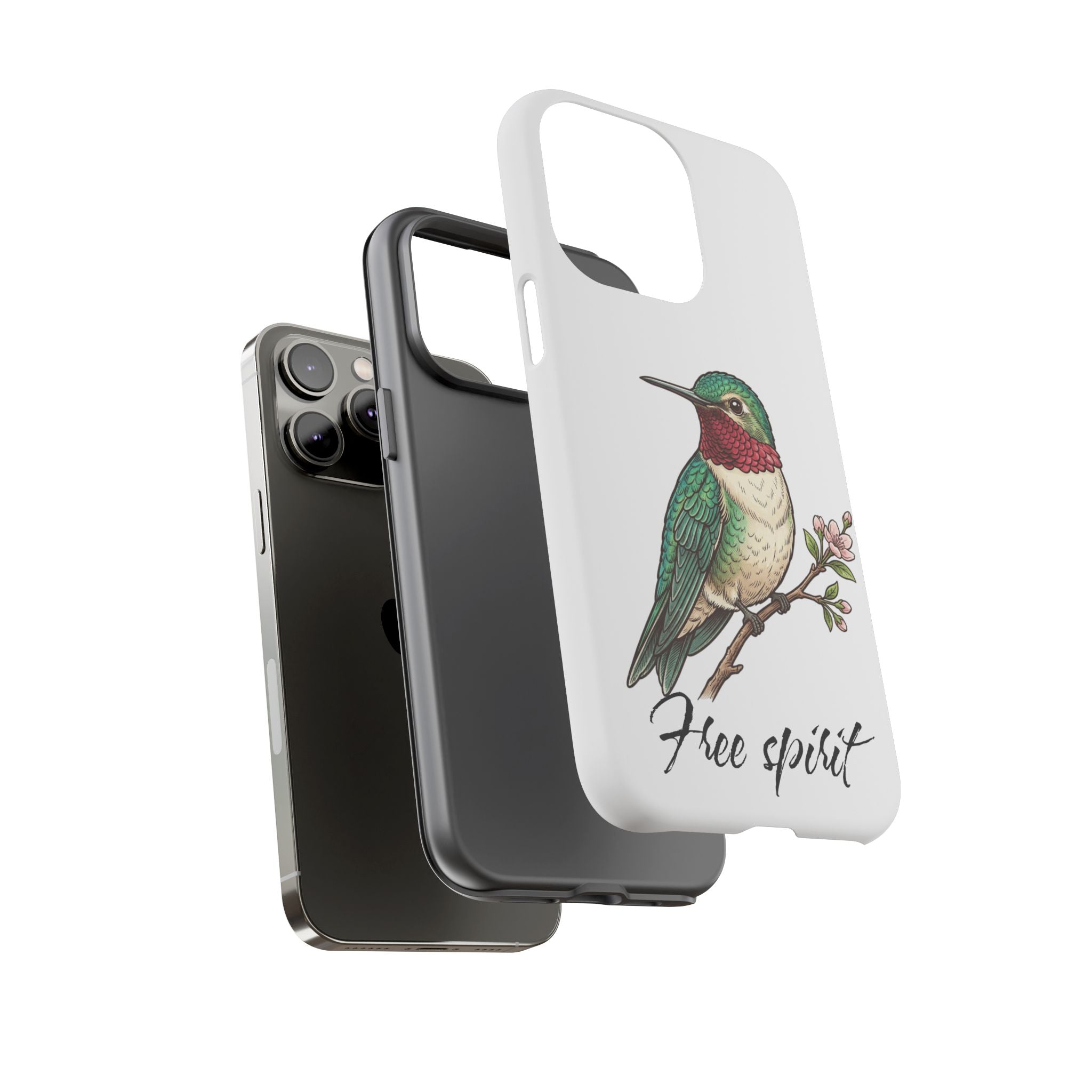 Hummingbird 'Free Spirit' Tough Phone Case — Protective Floral Bird Design