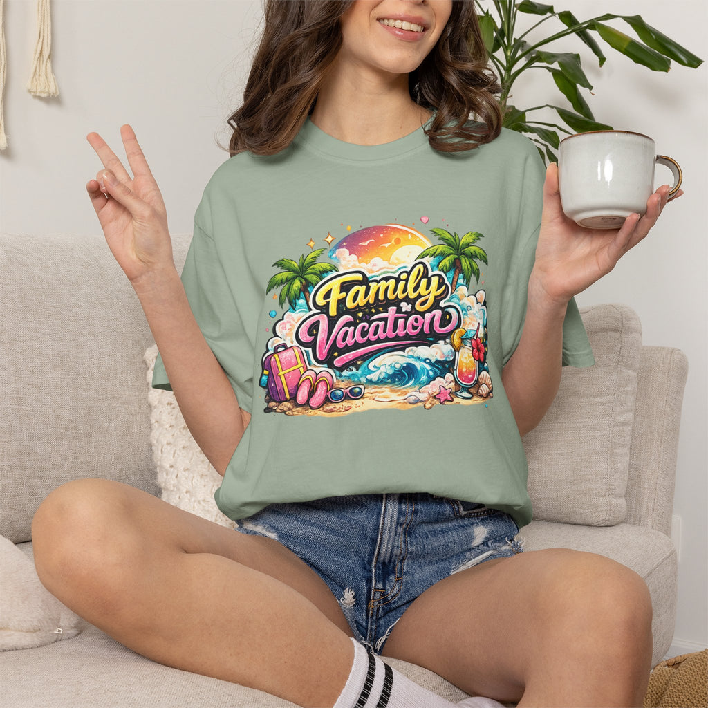 Family Vacation T-Shirt — Tropical Beach Graphic Tee