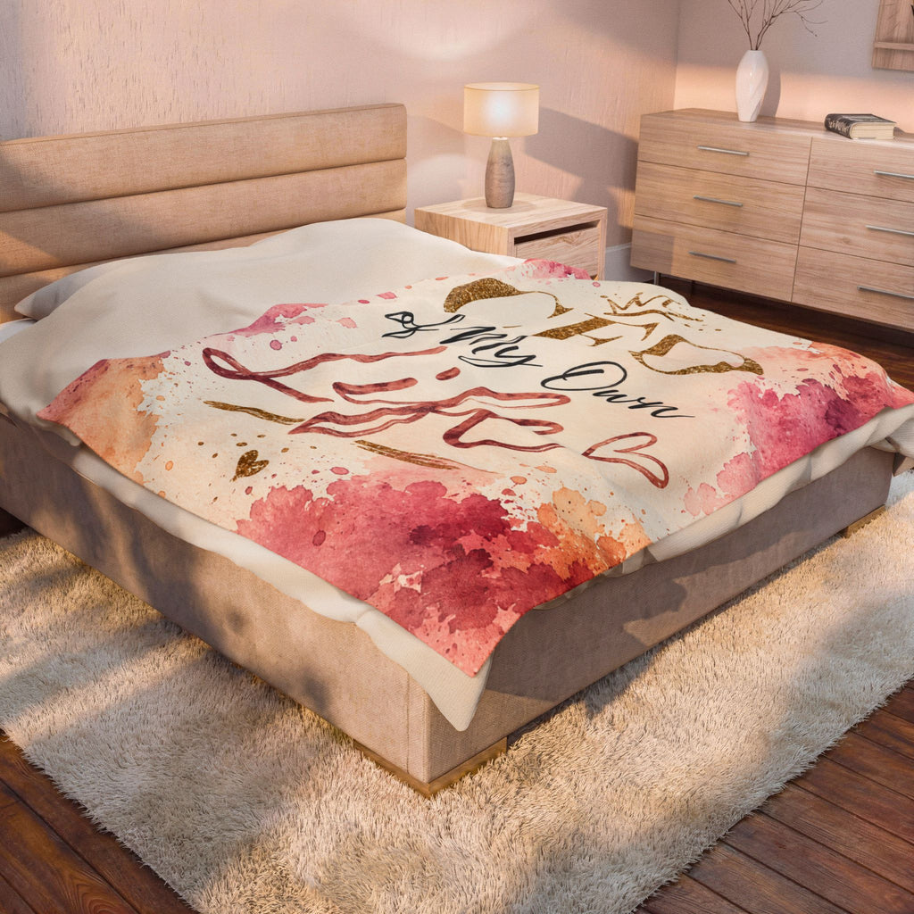 Plush Blanket (Velveteen)— "CEO of My Own Life" Inspirational Throw