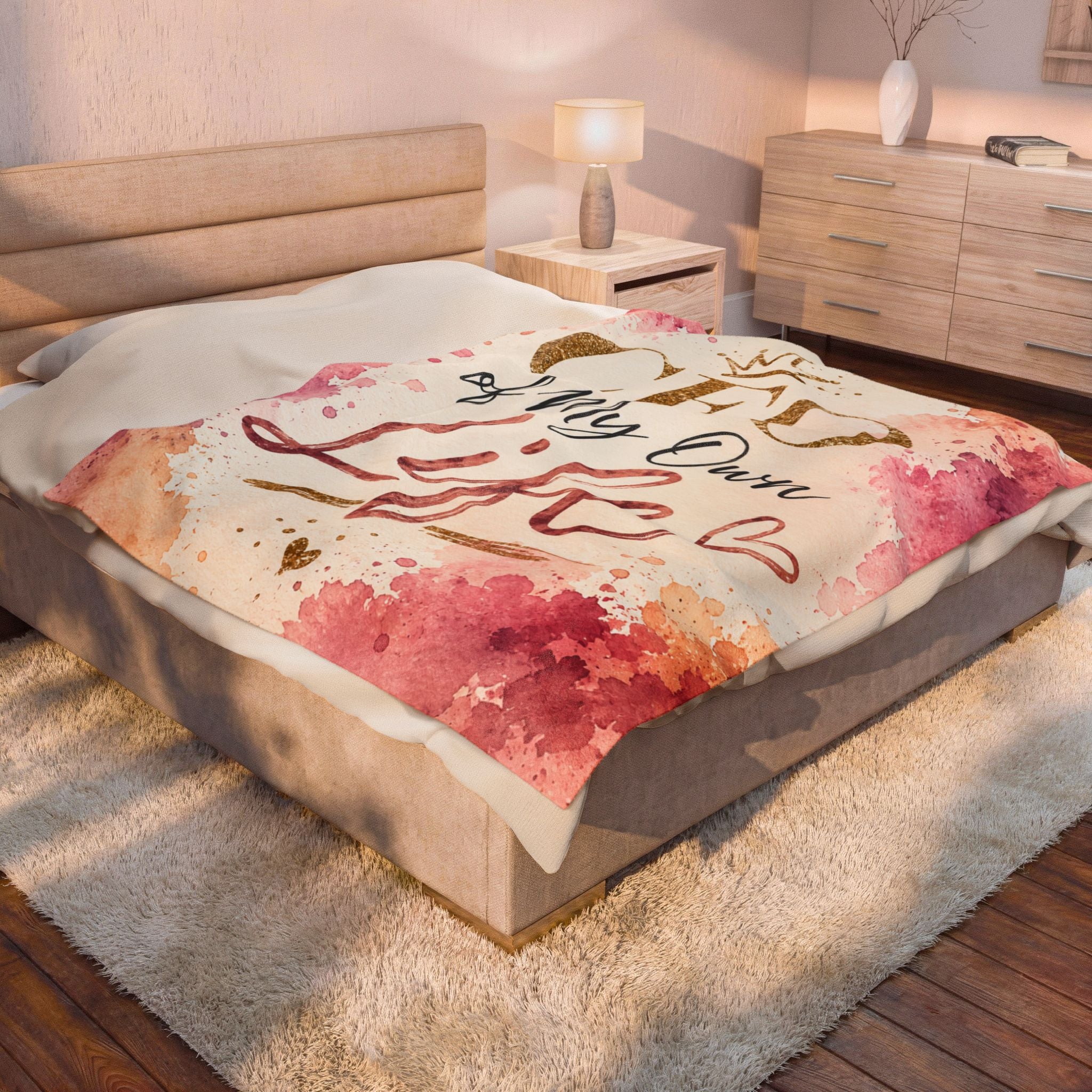 Plush Blanket (Velveteen)— "CEO of My Own Life" Inspirational Throw