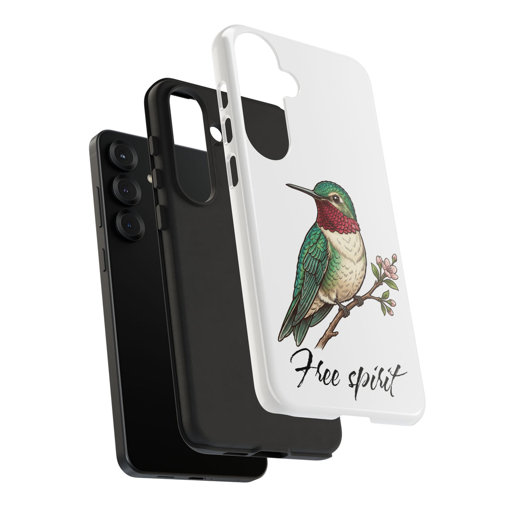 Hummingbird 'Free Spirit' Tough Phone Case — Protective Floral Bird Design