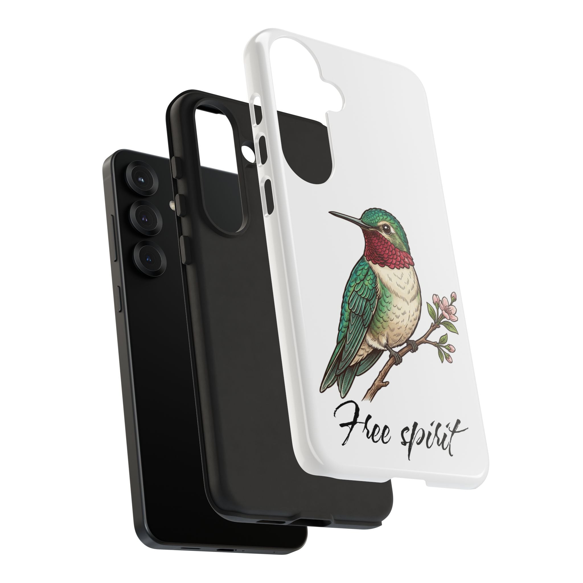 Hummingbird 'Free Spirit' Tough Phone Case — Protective Floral Bird Design