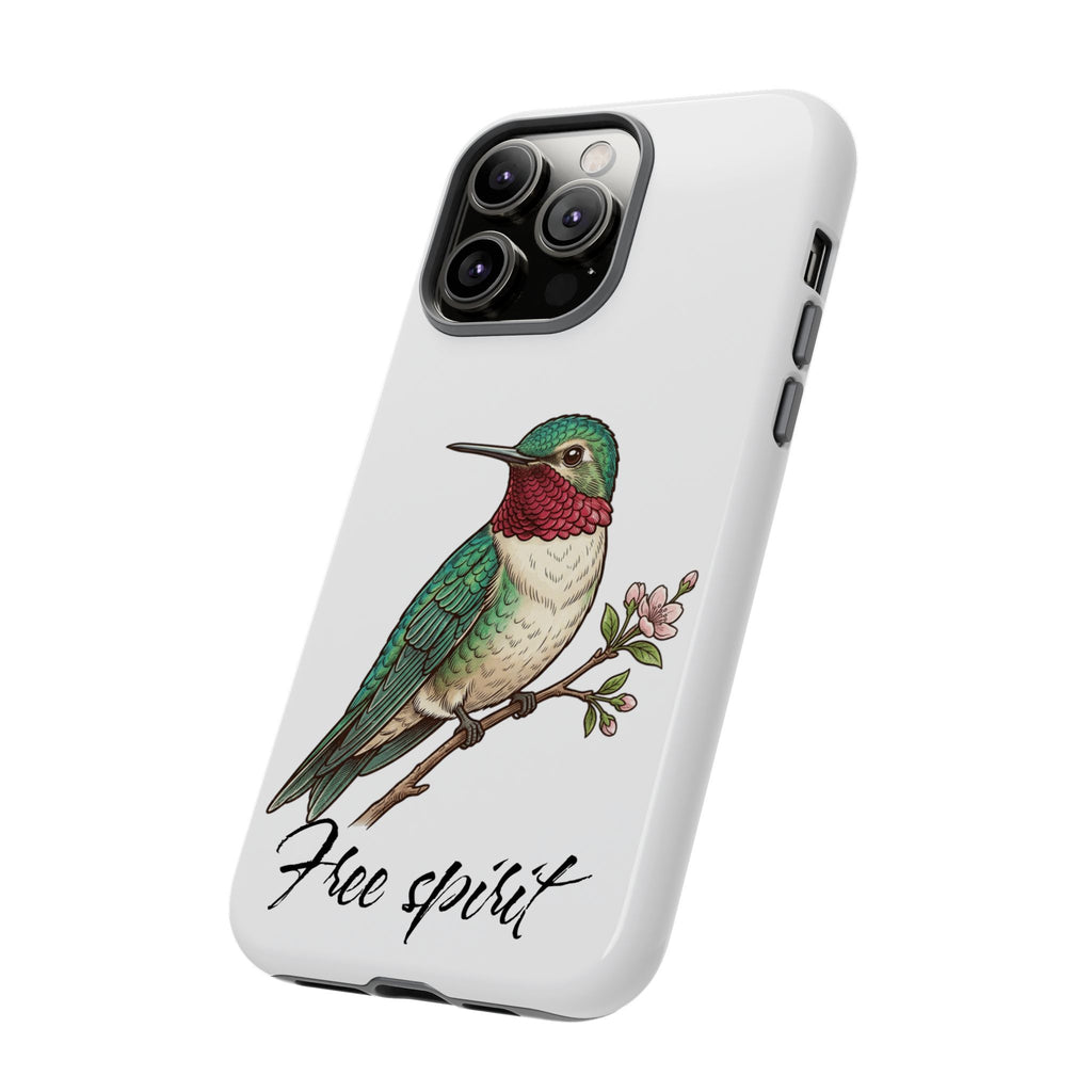 Hummingbird 'Free Spirit' Tough Phone Case — Protective Floral Bird Design