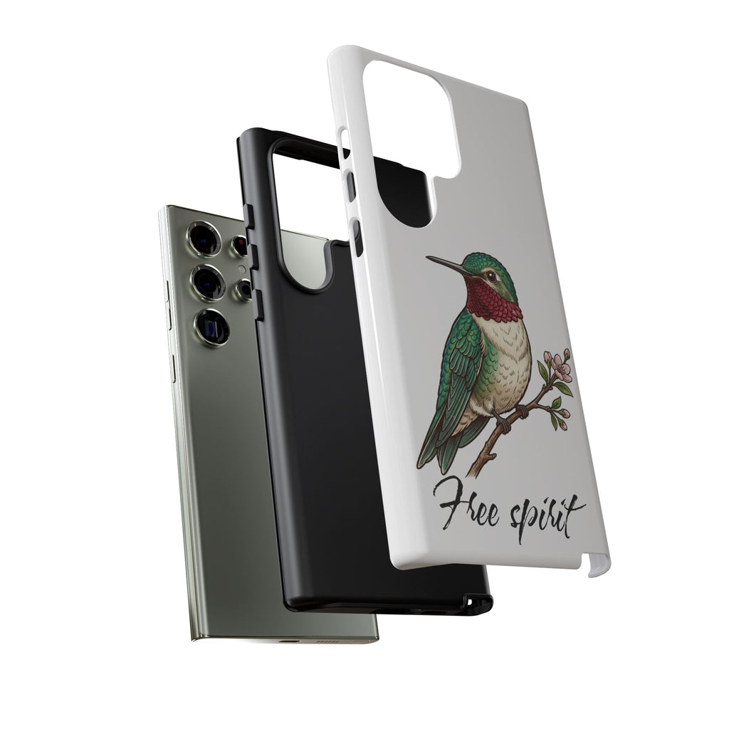 Hummingbird 'Free Spirit' Tough Phone Case — Protective Floral Bird Design