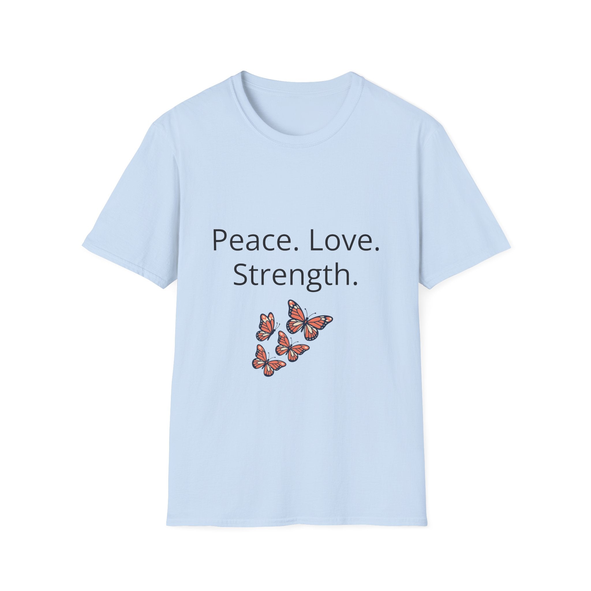 Peace. Love. Strength. Butterfly Graphic T-Shirt
