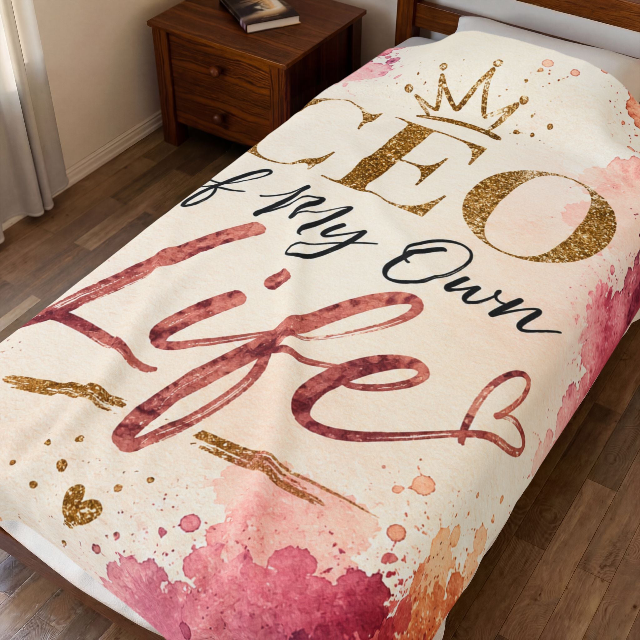 Plush Blanket (Velveteen)— "CEO of My Own Life" Inspirational Throw