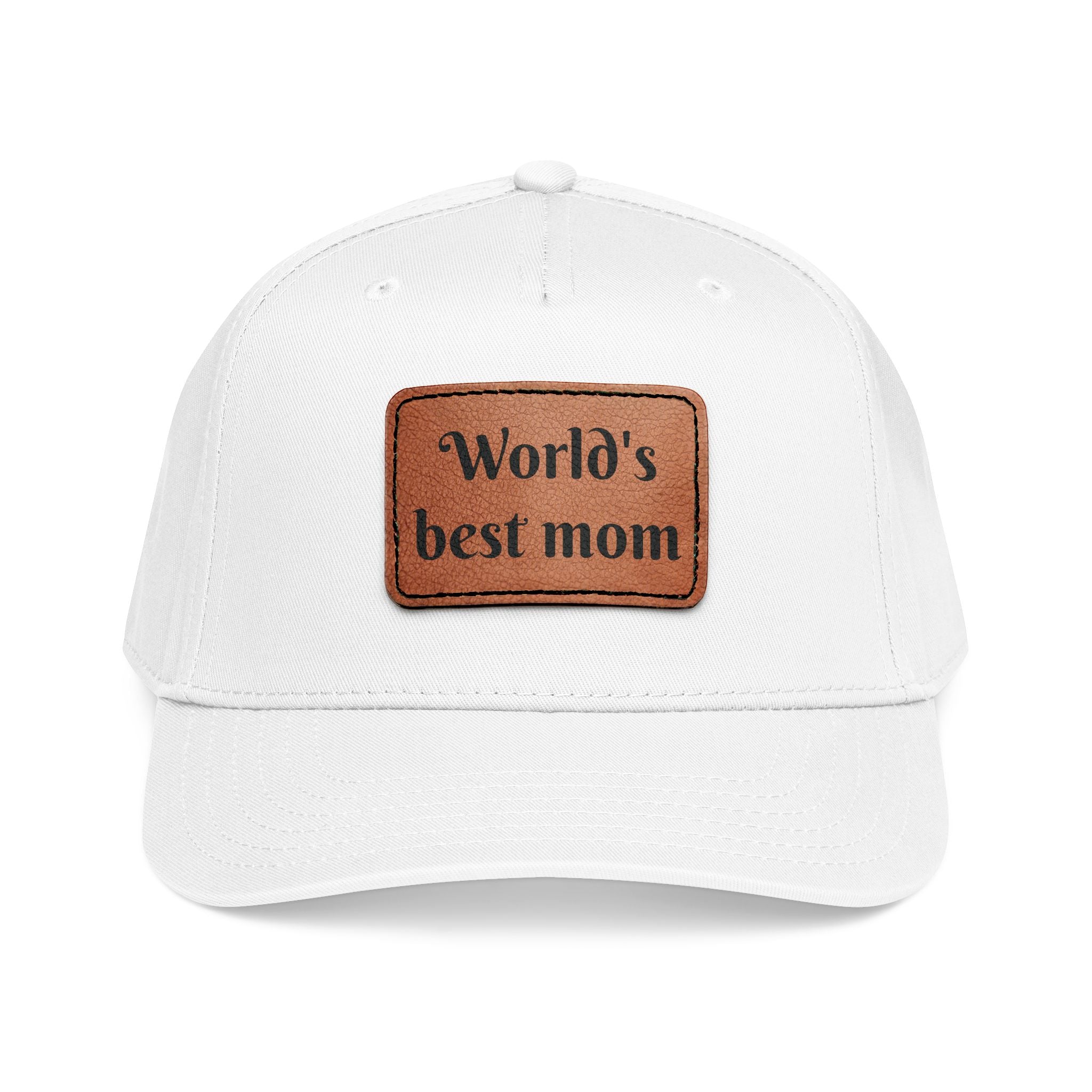 World's Best Mom Leather Patch Baseball Cap — Mother's Day Gift