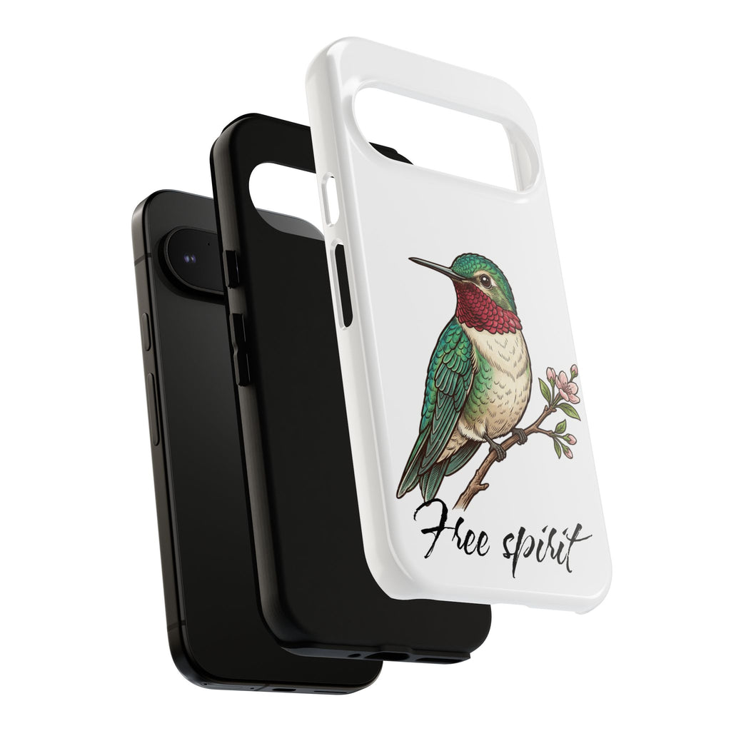 Hummingbird 'Free Spirit' Tough Phone Case — Protective Floral Bird Design