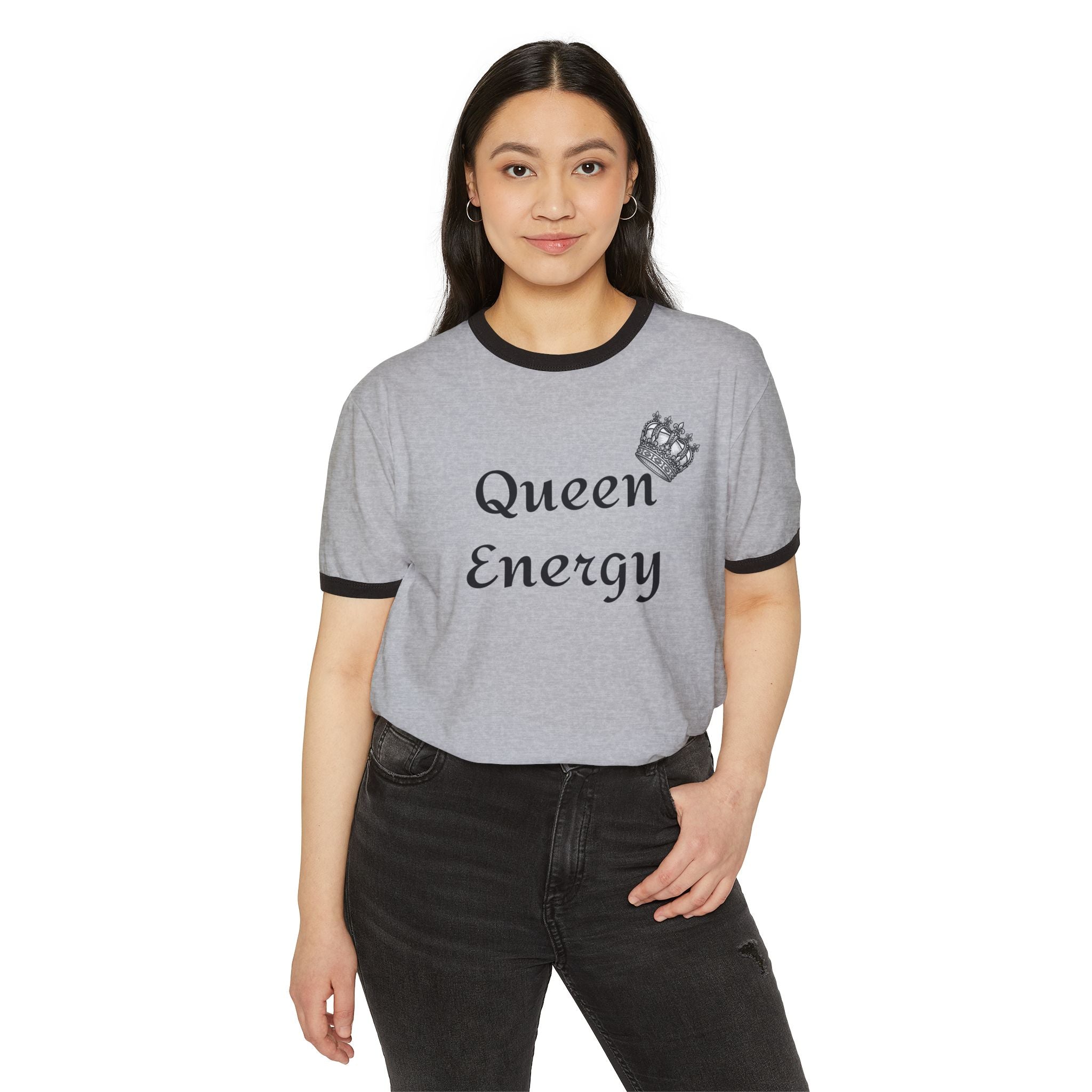 Queen Energy Ringer T-Shirt – Feminine Crown Graphic Tee