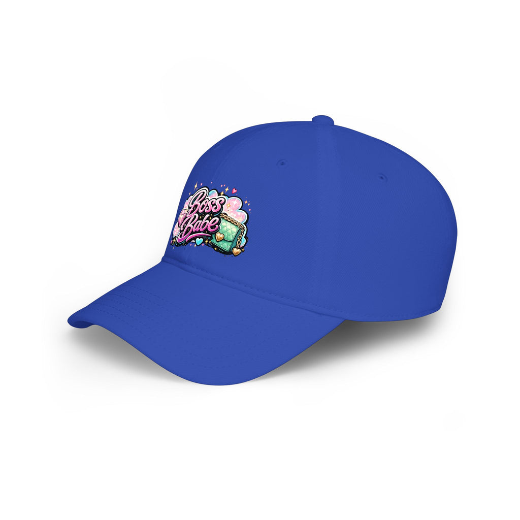 Boss Babe Baseball Cap — Cute Pink Glitter Graphic Low Profile Hat
