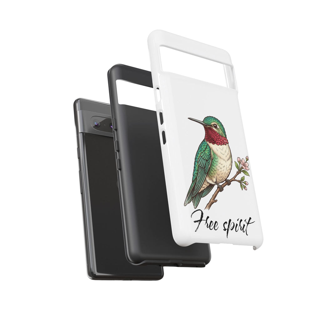 Hummingbird 'Free Spirit' Tough Phone Case — Protective Floral Bird Design
