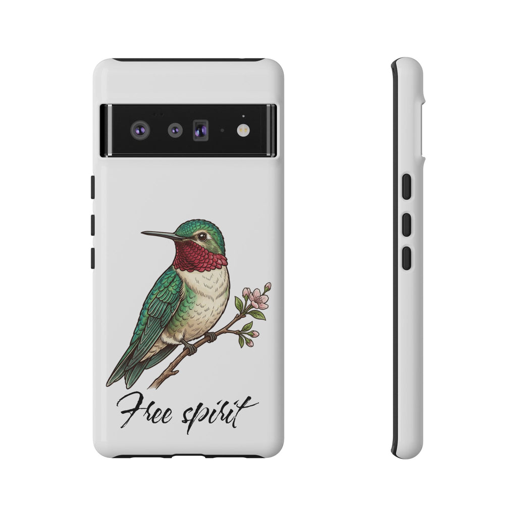Hummingbird 'Free Spirit' Tough Phone Case — Protective Floral Bird Design