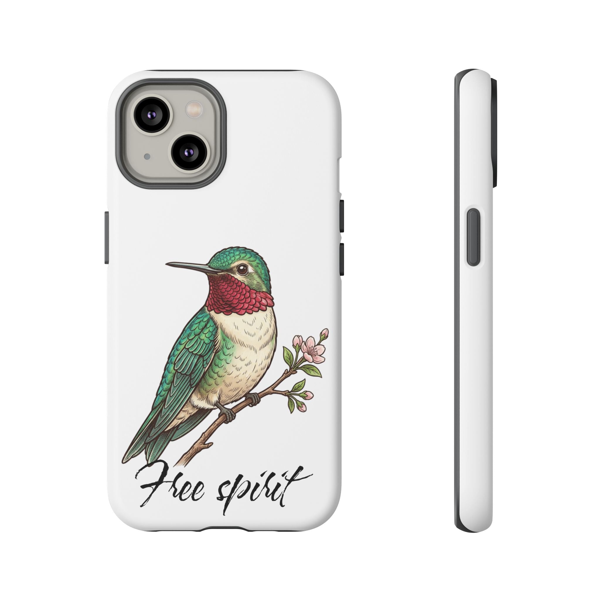 Hummingbird 'Free Spirit' Tough Phone Case — Protective Floral Bird Design