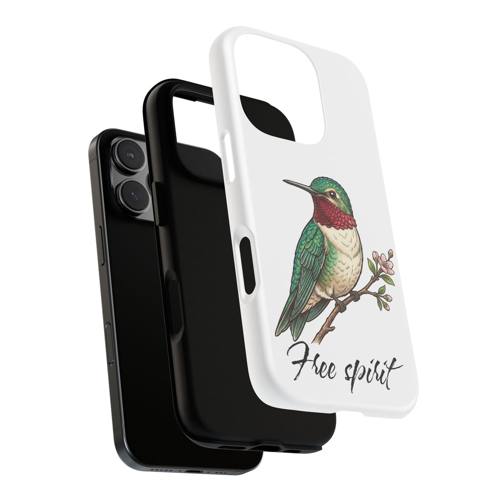 Hummingbird 'Free Spirit' Tough Phone Case — Protective Floral Bird Design