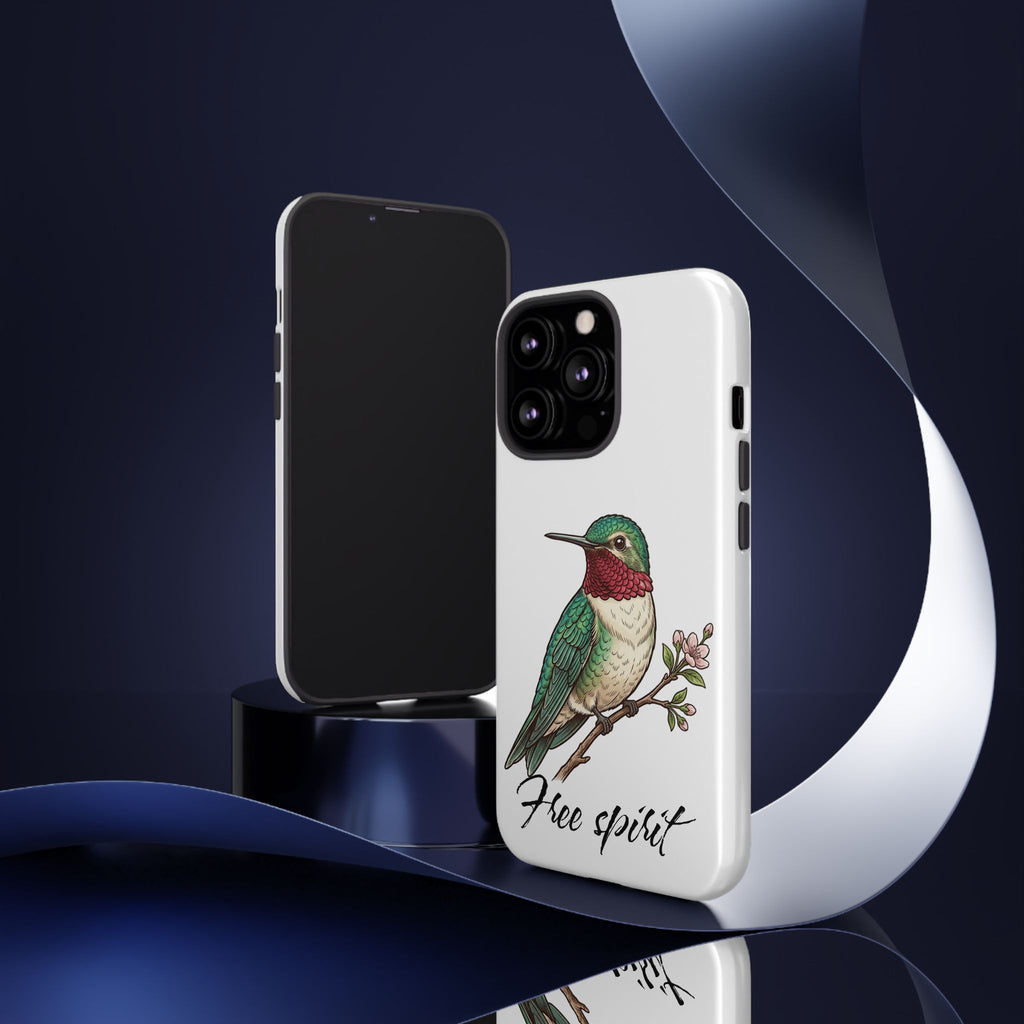 Hummingbird 'Free Spirit' Tough Phone Case — Protective Floral Bird Design
