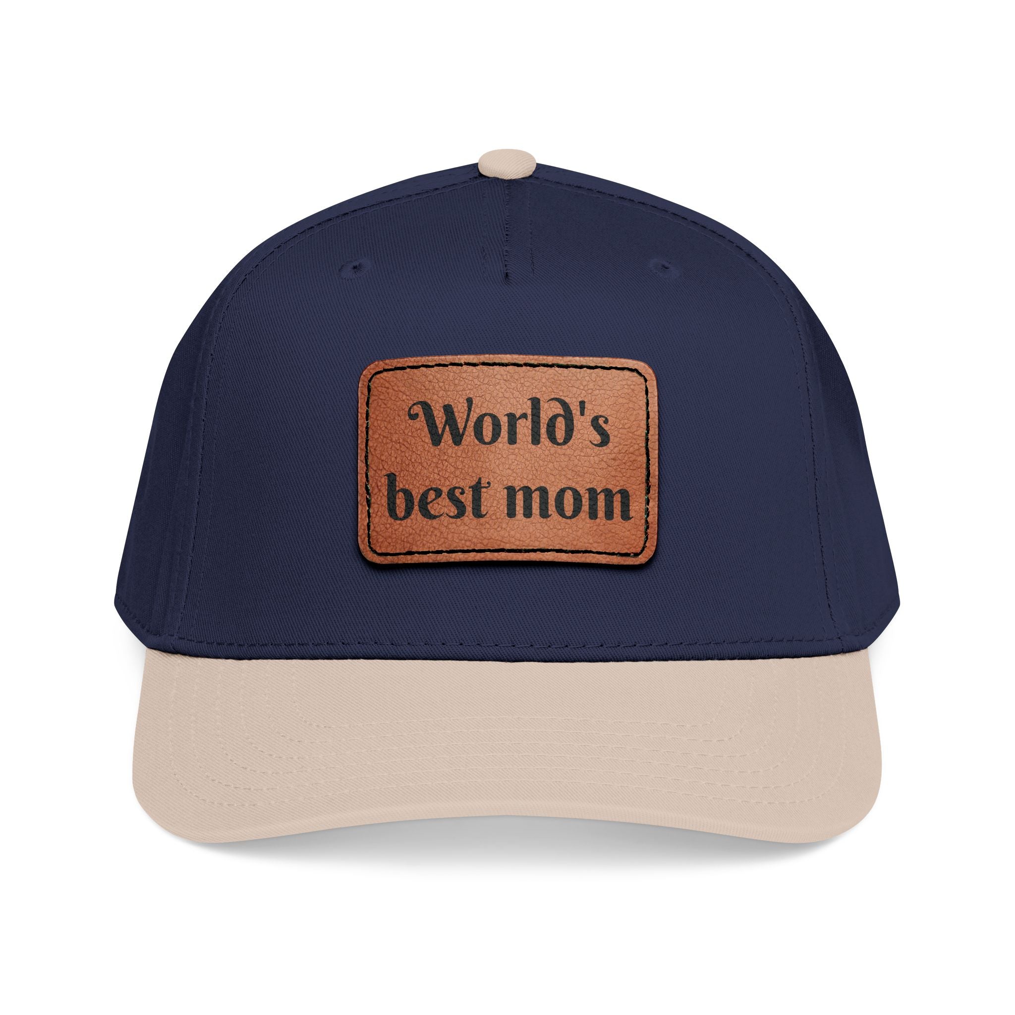 World's Best Mom Leather Patch Baseball Cap — Mother's Day Gift