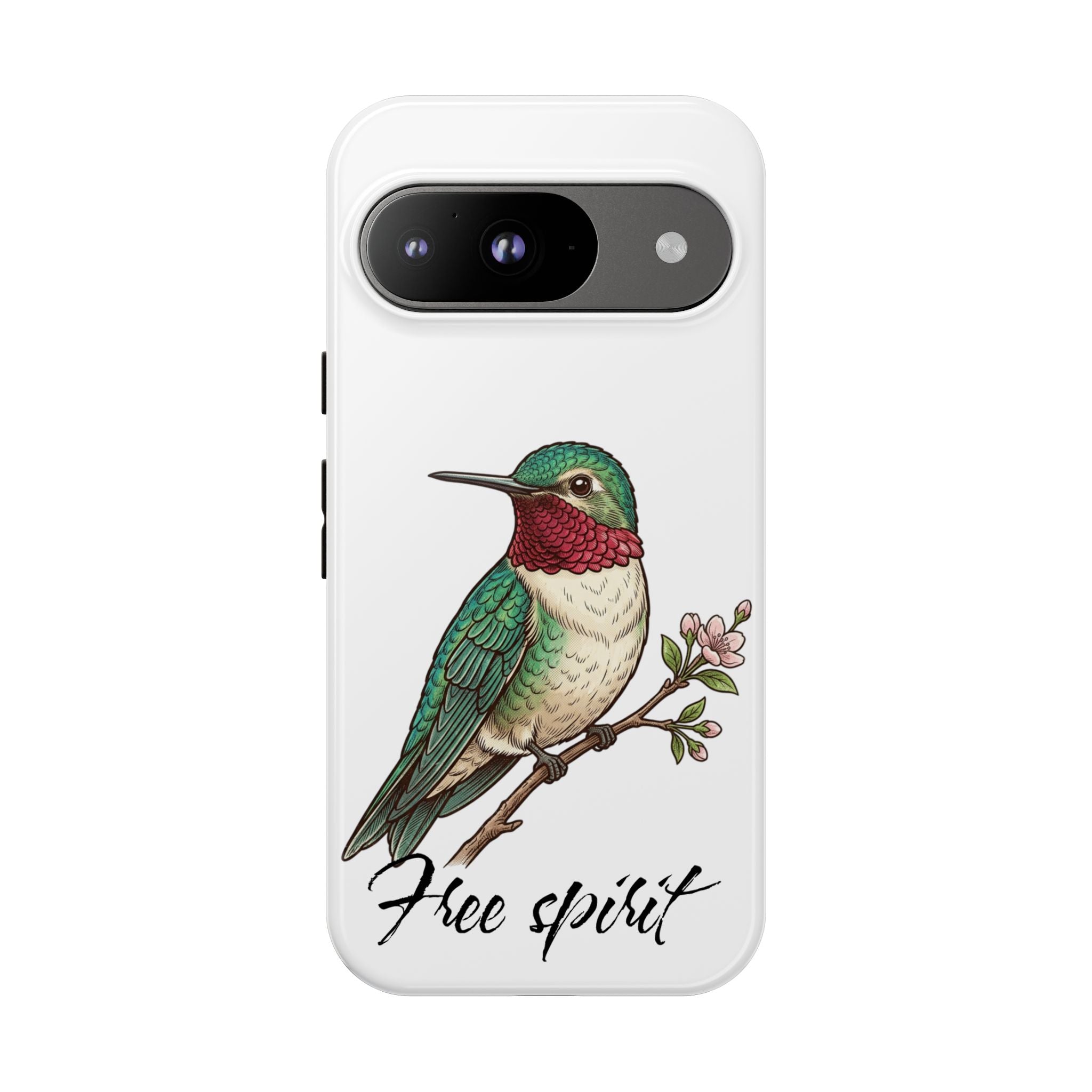 Hummingbird 'Free Spirit' Tough Phone Case — Protective Floral Bird Design