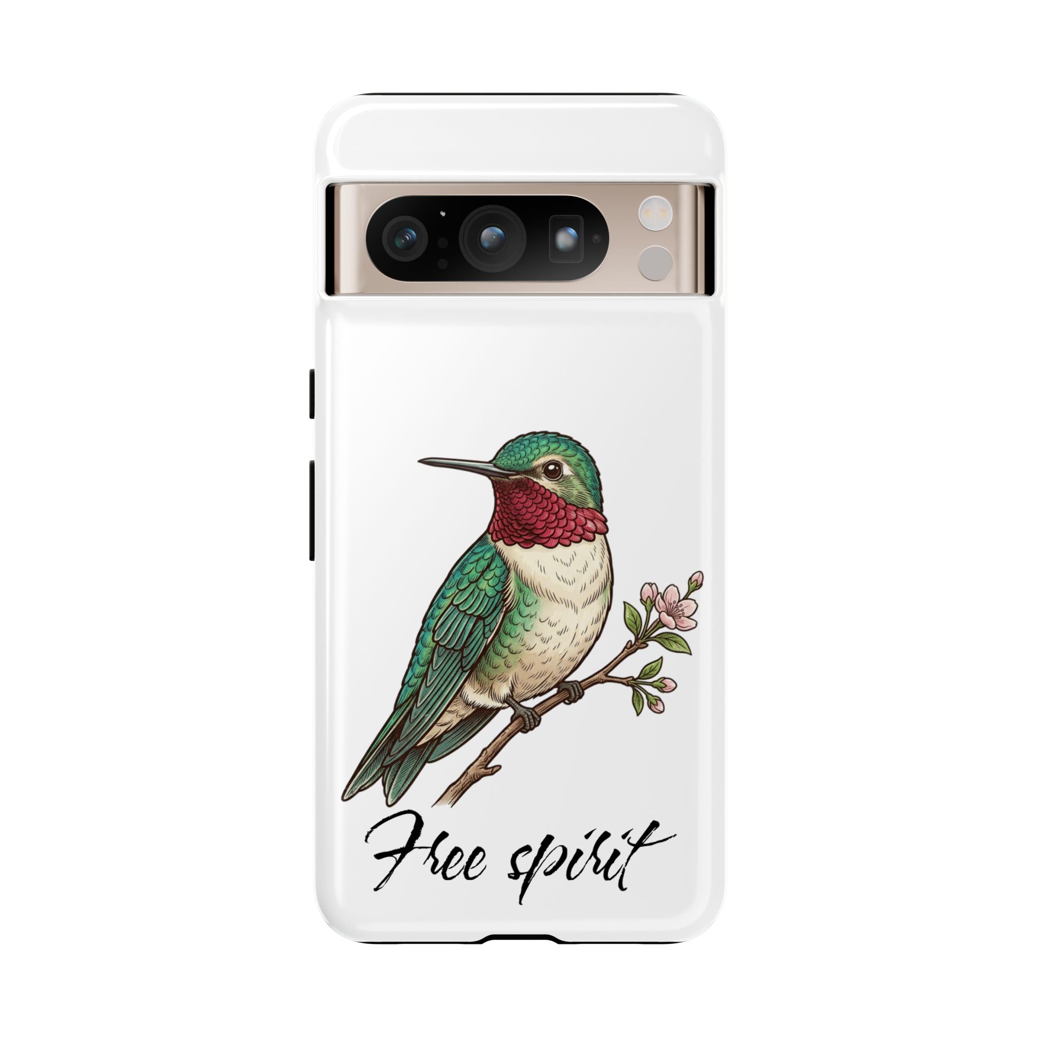 Hummingbird 'Free Spirit' Tough Phone Case — Protective Floral Bird Design
