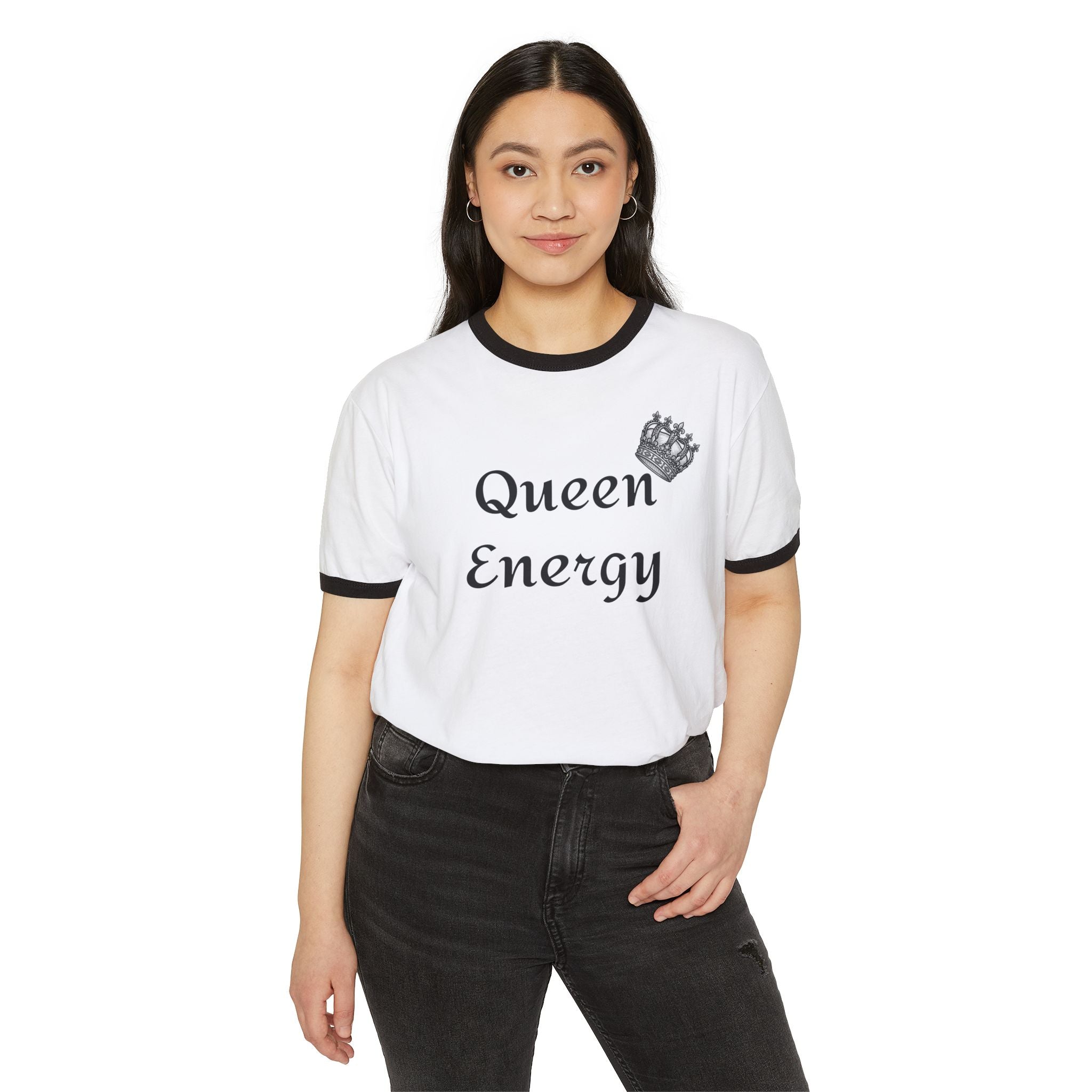 Queen Energy Ringer T-Shirt – Feminine Crown Graphic Tee