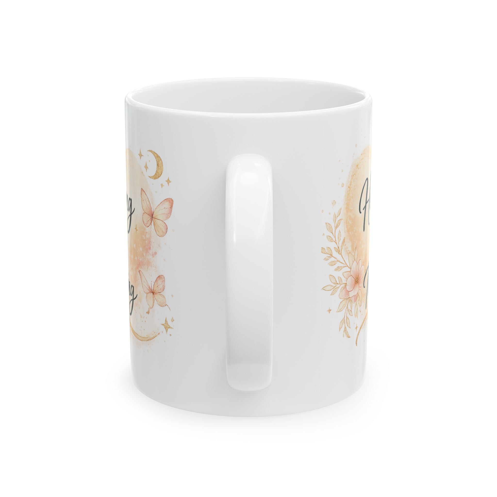 Healing Mama Ceramic Mug — Floral Butterfly 'Healing is a Process' Coffee Cup (11oz, 15oz)