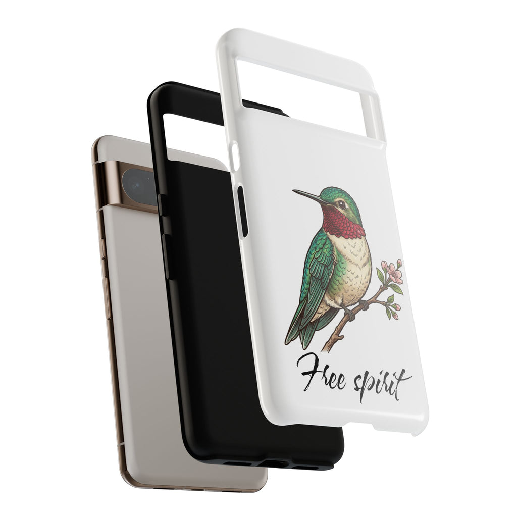 Hummingbird 'Free Spirit' Tough Phone Case — Protective Floral Bird Design