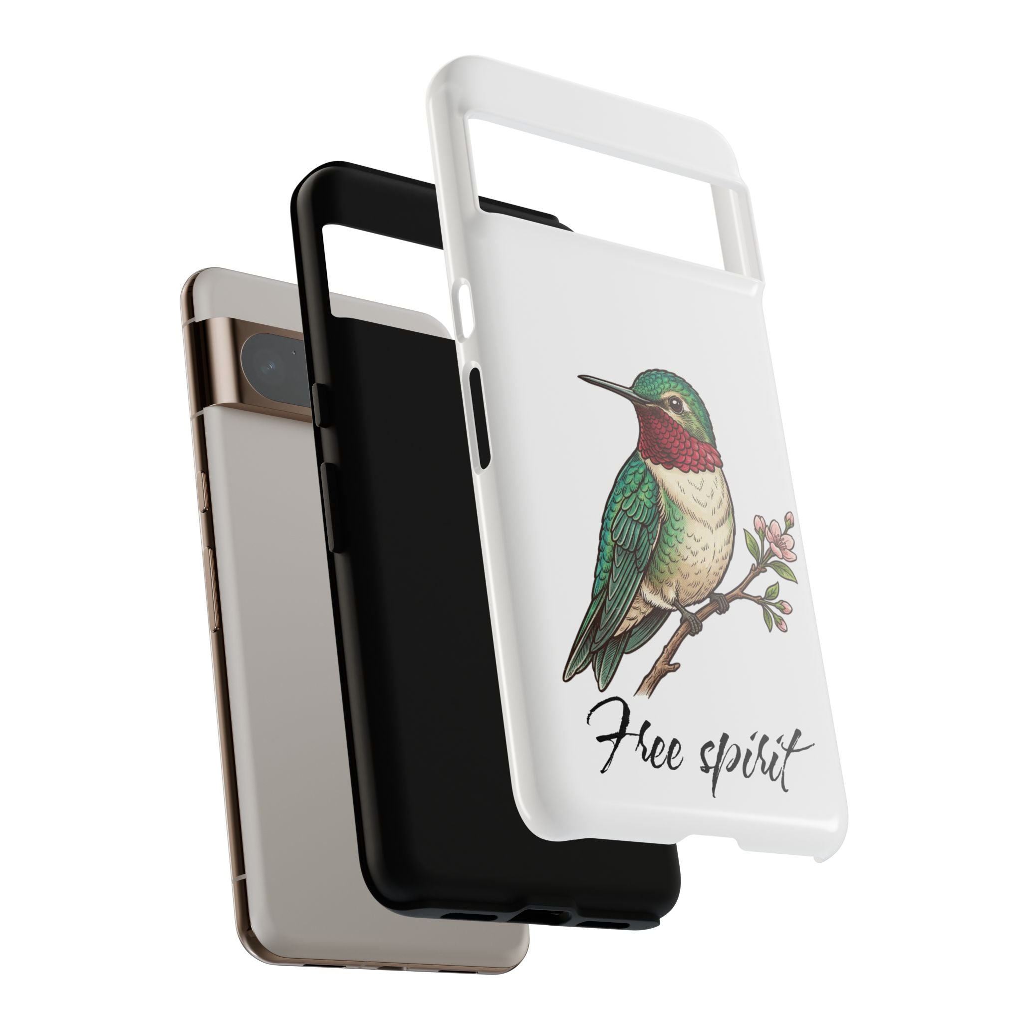 Hummingbird 'Free Spirit' Tough Phone Case — Protective Floral Bird Design