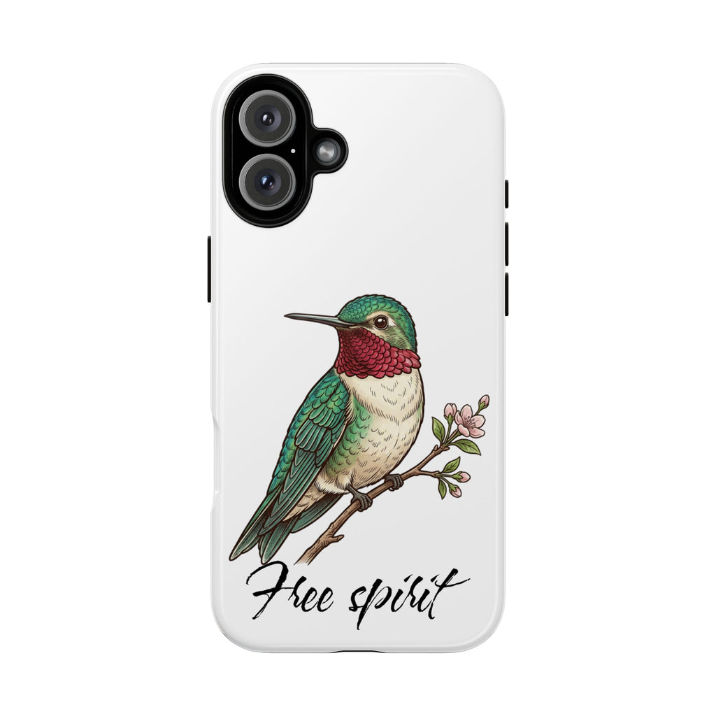 Hummingbird 'Free Spirit' Tough Phone Case — Protective Floral Bird Design
