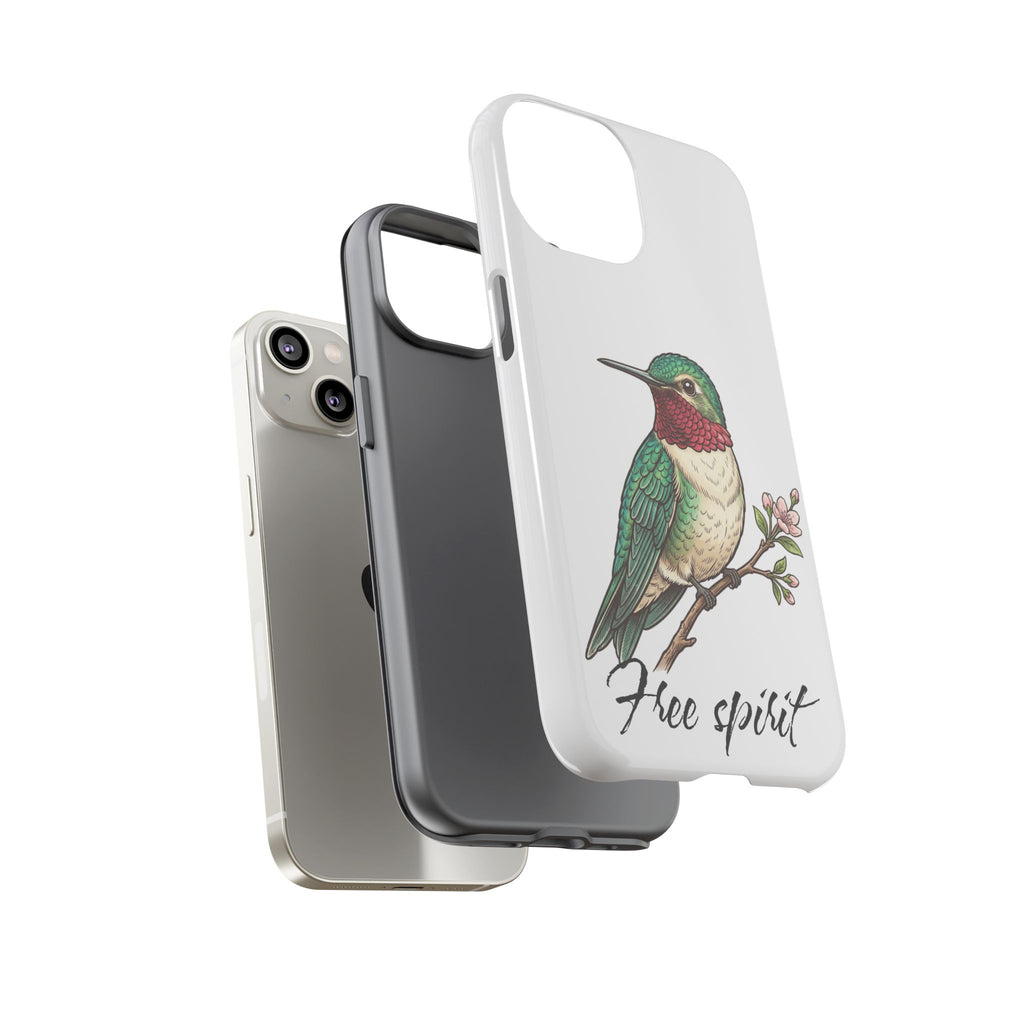 Hummingbird 'Free Spirit' Tough Phone Case — Protective Floral Bird Design