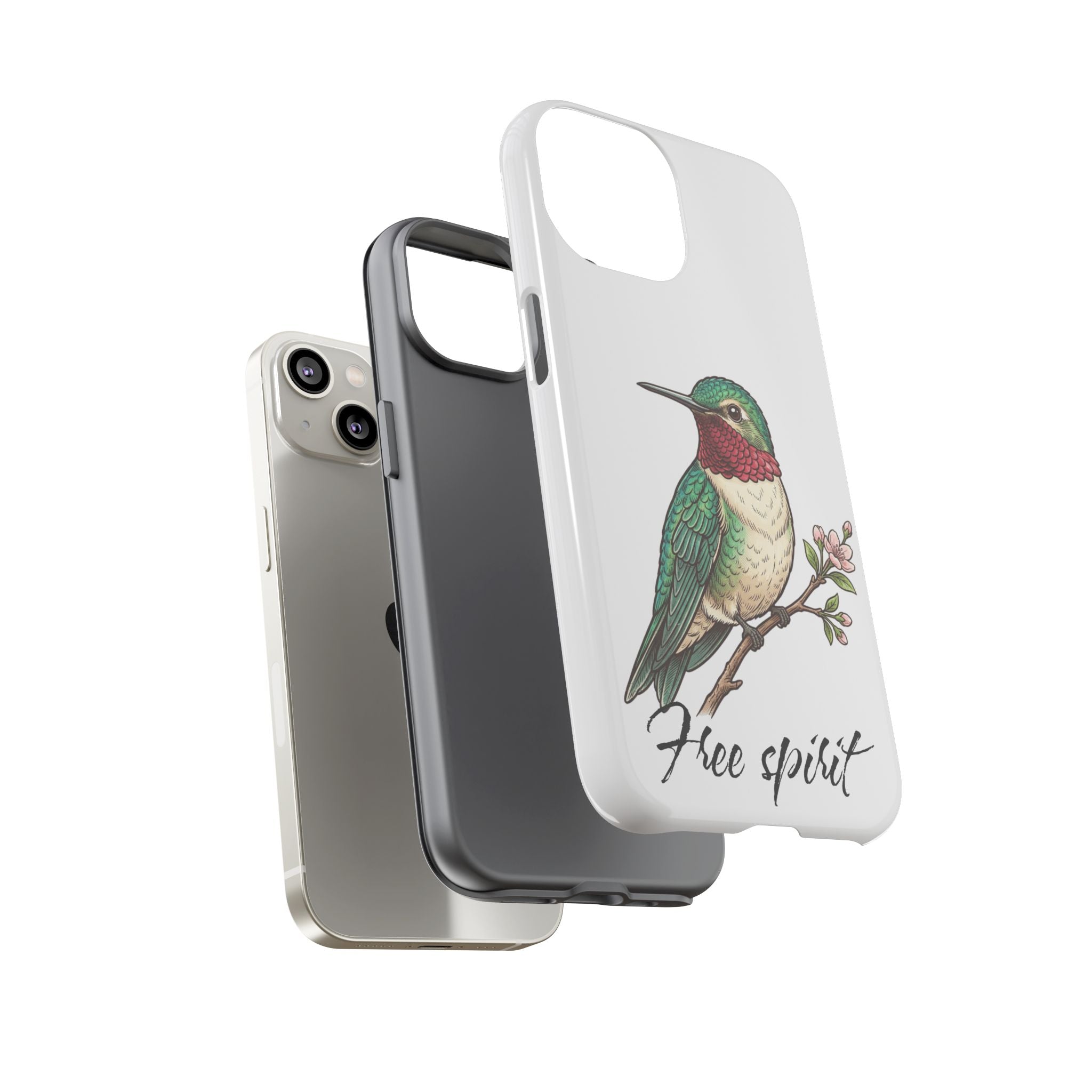 Hummingbird 'Free Spirit' Tough Phone Case — Protective Floral Bird Design