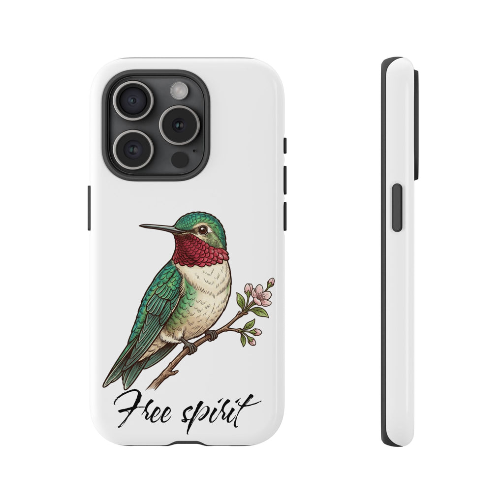 Hummingbird 'Free Spirit' Tough Phone Case — Protective Floral Bird Design