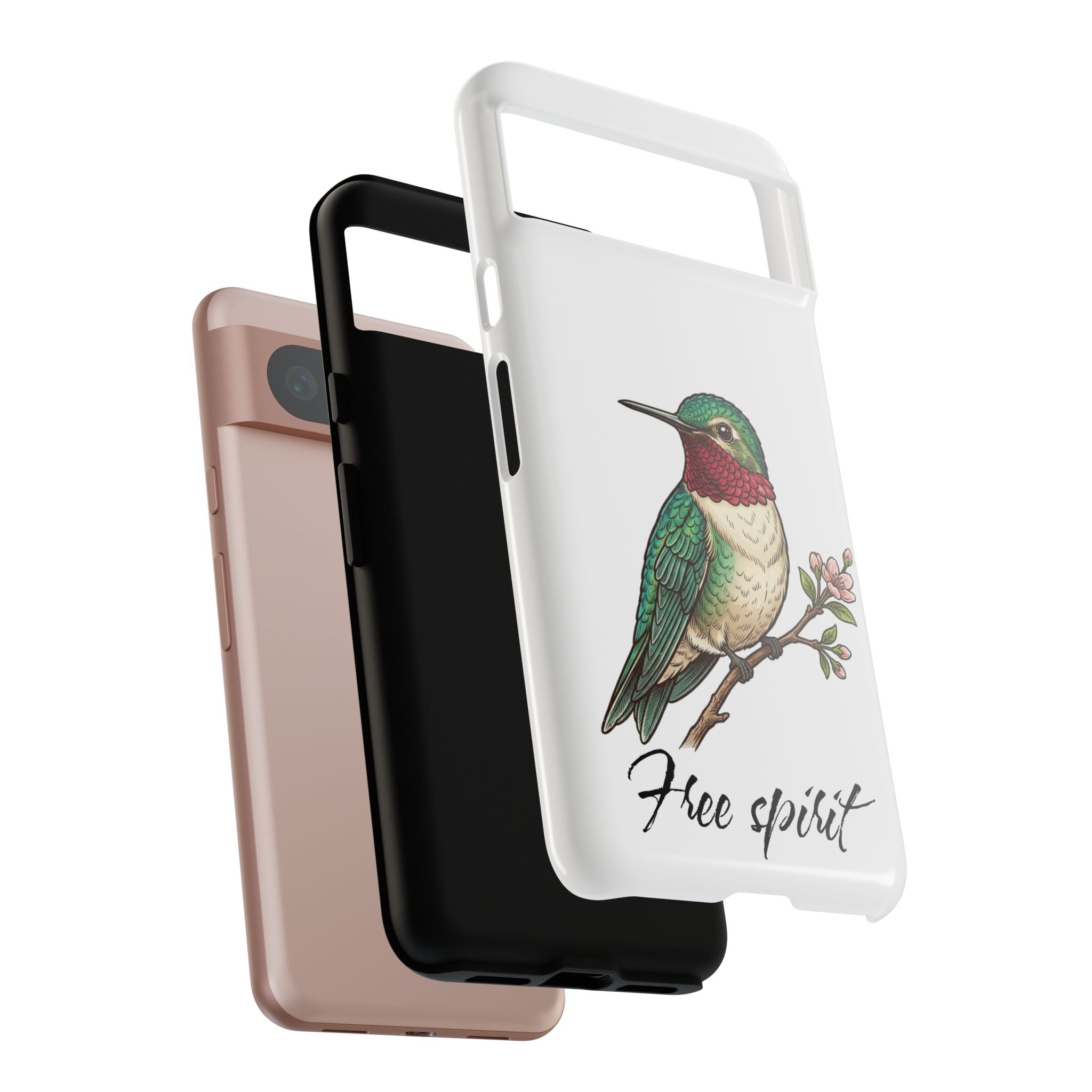 Hummingbird 'Free Spirit' Tough Phone Case — Protective Floral Bird Design