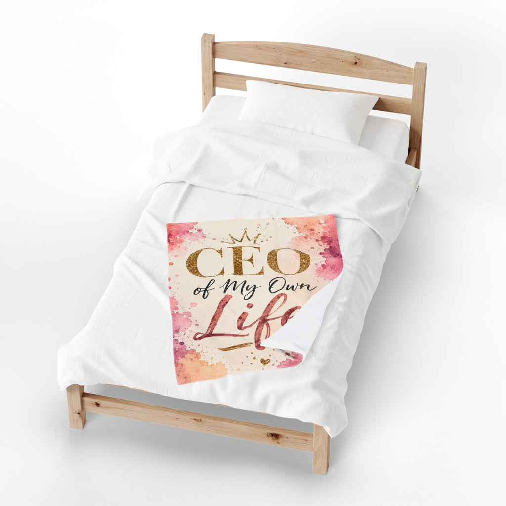Plush Blanket (Velveteen)— "CEO of My Own Life" Inspirational Throw