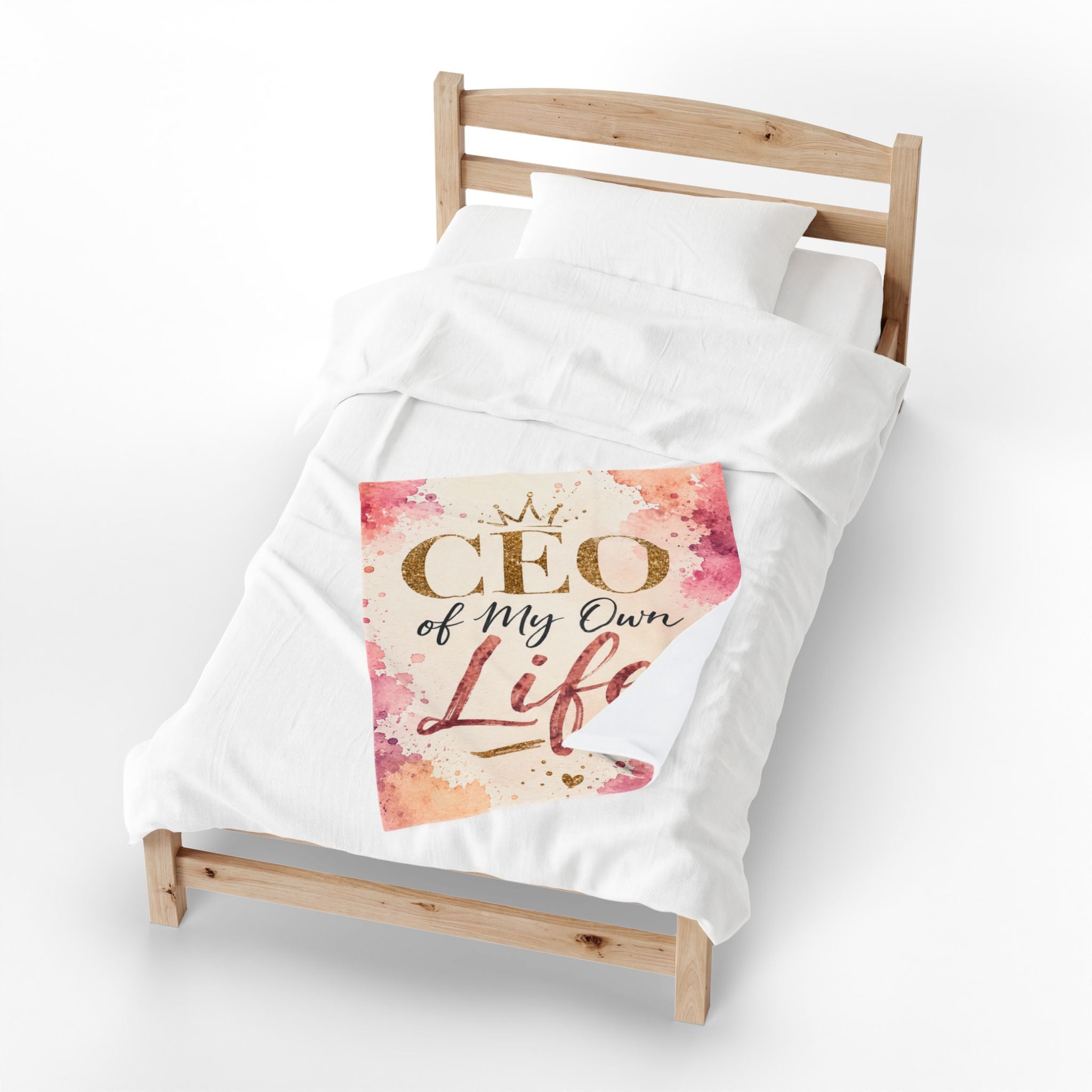 Plush Blanket (Velveteen)— "CEO of My Own Life" Inspirational Throw