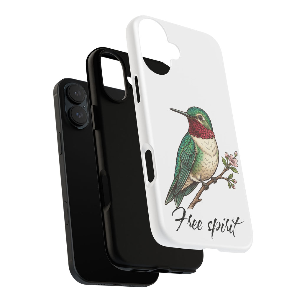 Hummingbird 'Free Spirit' Tough Phone Case — Protective Floral Bird Design