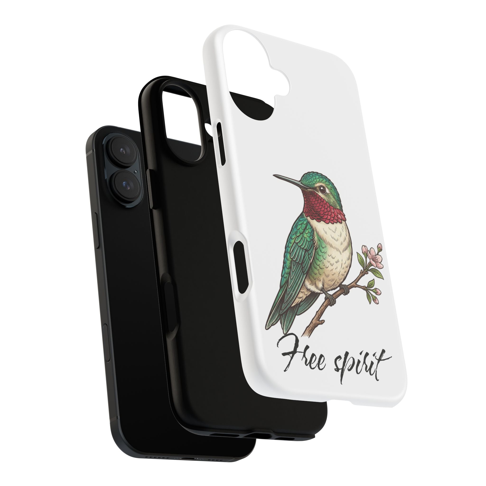 Hummingbird 'Free Spirit' Tough Phone Case — Protective Floral Bird Design