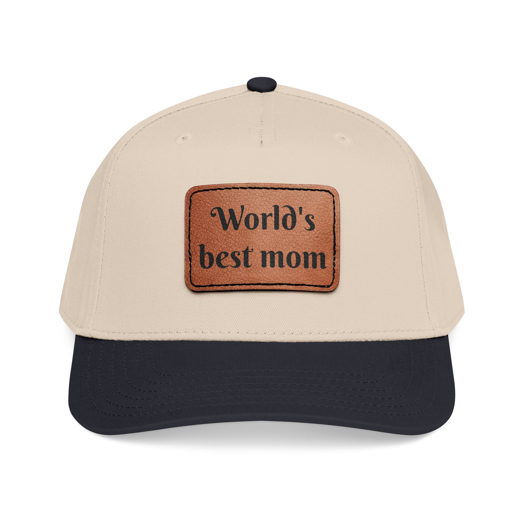 World's Best Mom Leather Patch Baseball Cap — Mother's Day Gift