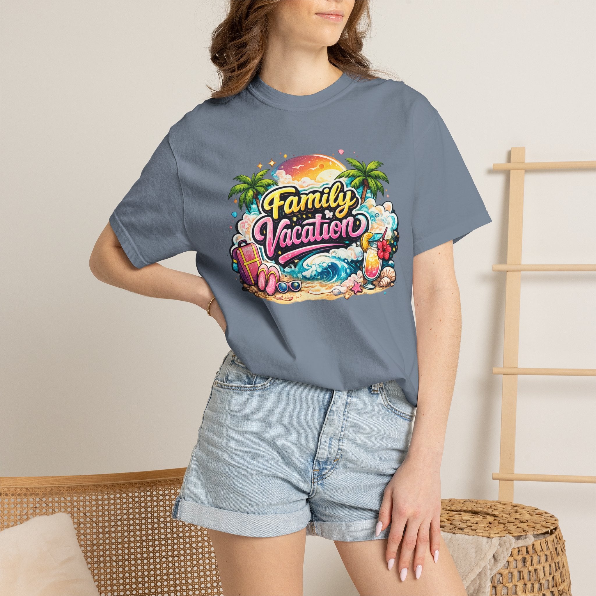 Family Vacation T-Shirt — Tropical Beach Graphic Tee